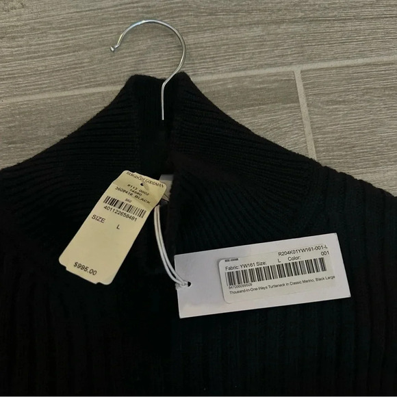 NWT | ROSIE ASSOULIN Thousand In One Ways Pullover Knit Sweater Black - Picture 8 of 8